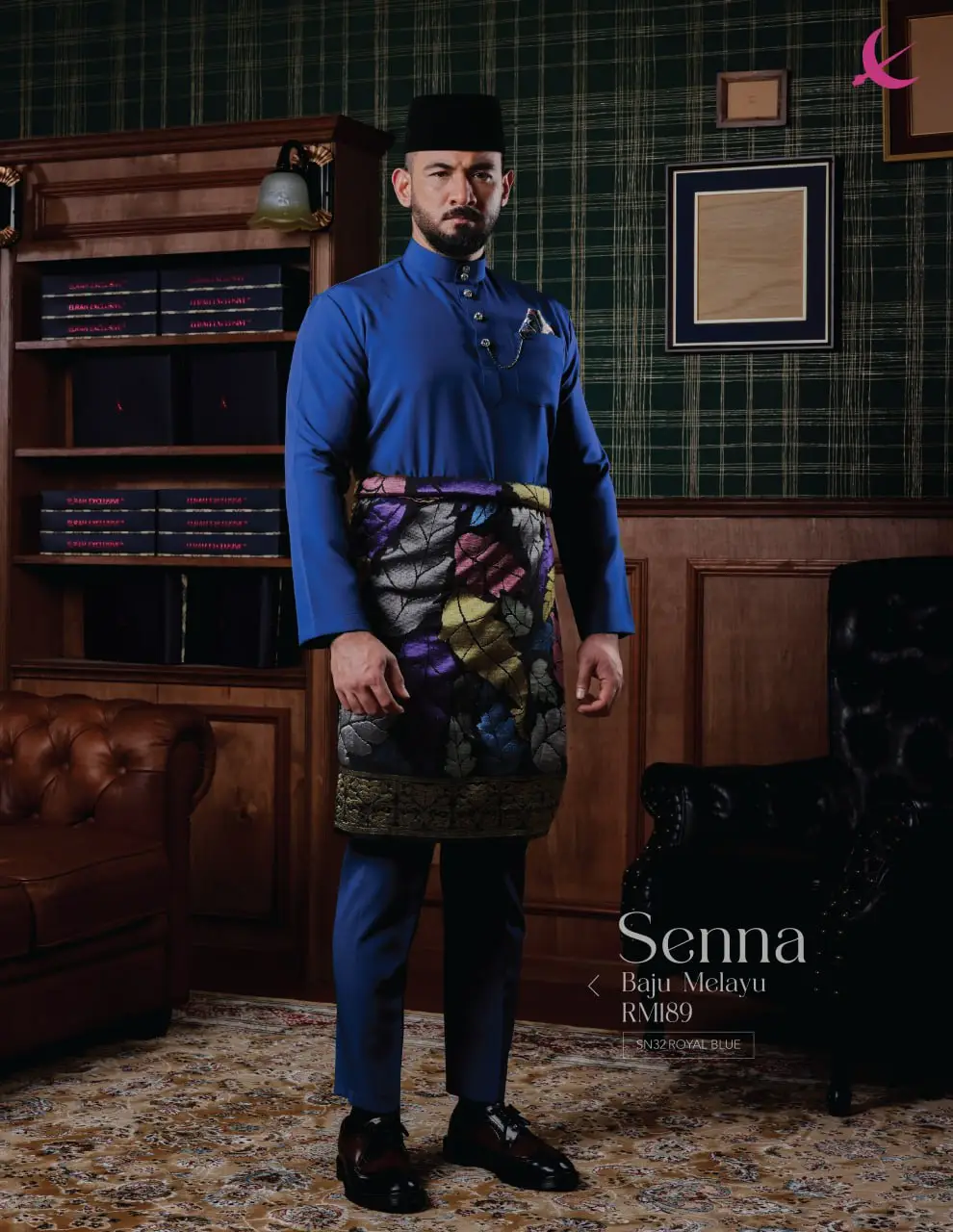 BAJU MELAYU SENNA - ROYAL BLUE (32)