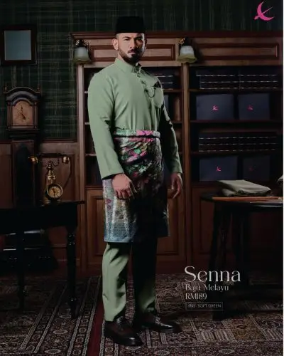 BAJU MELAYU SENNA - SOFT GREEN (5)