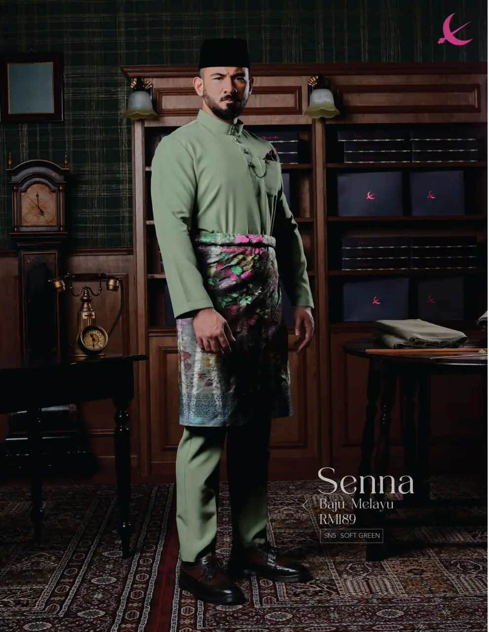 BAJU MELAYU SENNA - SOFT GREEN (5)