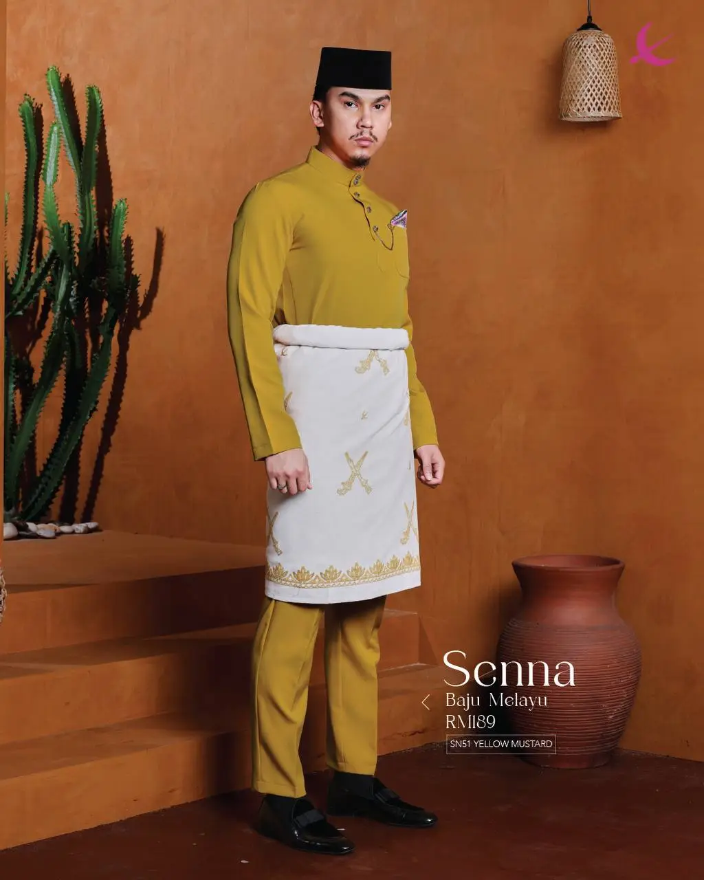 BAJU MELAYU SENNA - YELLOW MUSTARD (51)