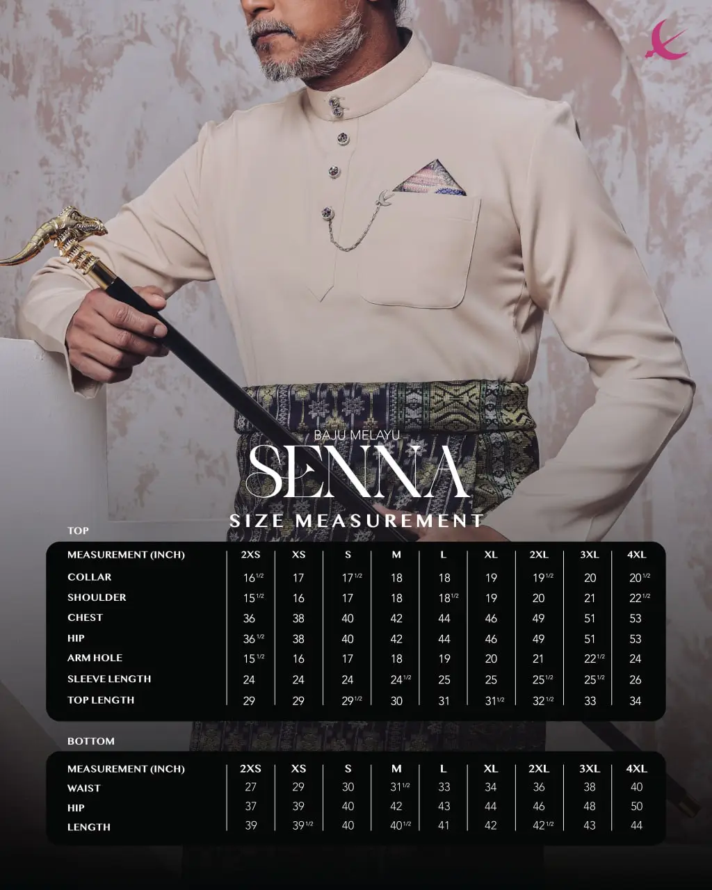 BAJU MELAYU SENNA - BLACK (1) - Image 2